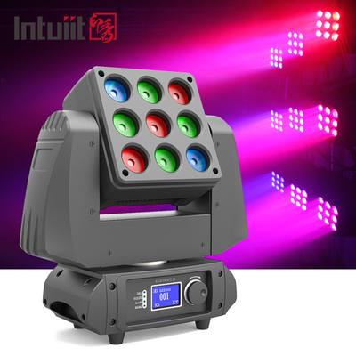 9*10W RGBW 4 In1 LED Wash Moving Light Kecerahan Tinggi DJ 3x3 Matrix Pixel
