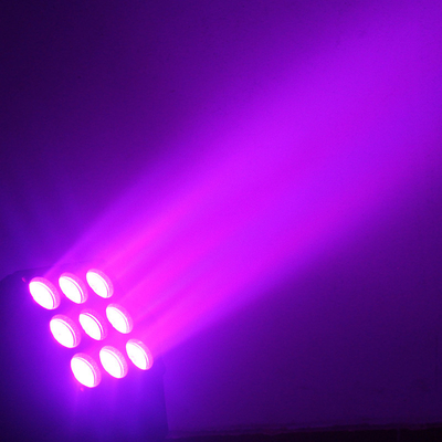 Profesional 3x3 Panel LED Matrix Light 9x10W RGBW 4 In 1 Moving Head Light Untuk Dj Disco