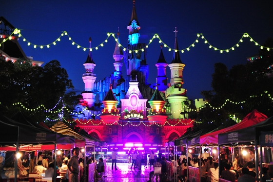 150w Cob Led Lampu Banjir Bulat Untuk Fantawild Cartoon Castle Proyek