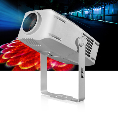 Kecerahan tinggi 200W tahan air IP65 LED GOBO zoom fungsi proyektor cahaya proyeksi luar bangunan