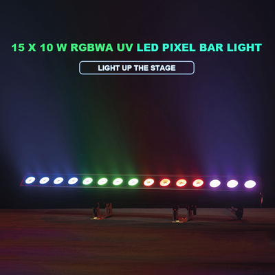DMX Light Outdoor Pixel Control LED Bar Light 15x10W RGBWA-UV Untuk Taman Pernikahan Disco