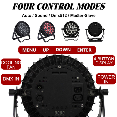 Lampu panggung profesional 82W RGB 24*Tri-3W Indoor DMX512 Slim Flat Led Par Light
