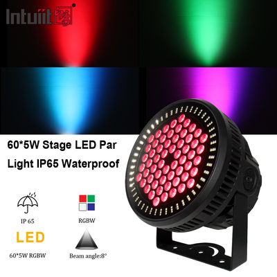 Pencahayaan panggung profesional LED datar Dmx 60x12W RGBW 4in1 Zoom Par Can Party Light With Bar KTV Effect Lighting