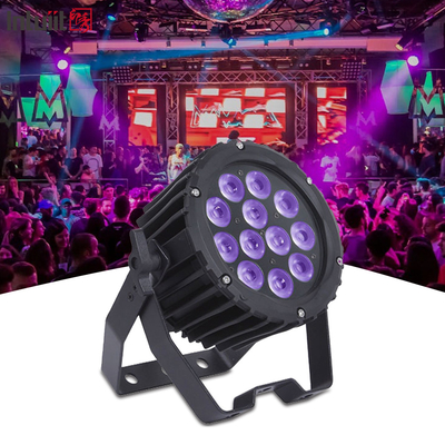 Profesional 12pcs 4in1 12x3W LED Outdoor Par Can Light Lampu panggung RGBW Aluminium Alloy DJ Wash Par Nightclub Light