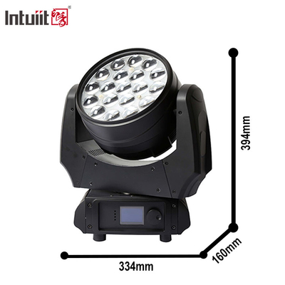 Lampu kepala bergerak 19x15W Zoom DJ Lampu RGBW LED Beam Wash Lighting Efek Lampu panggung Untuk Rave Aktivitas Acara Disco Show KTV