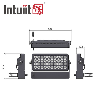 IP65 cuci 400w warna kota ip65 tahan air lampu panggung rgbw 4in1 dipimpin dmx512 lampu wall washer