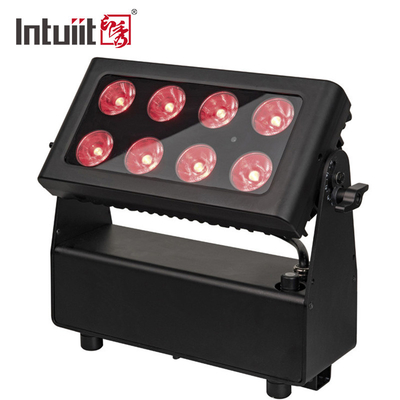 Waterproof Battery Powered City Color Wash Lighting Proyektor 8X15W RGBW LED DMX512 Kontrol lampu panggung led