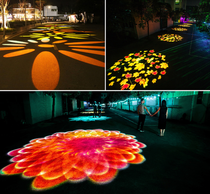 Sumber Cahaya LED Outdoor Gobo Projector 100W Opsional Disesuaikan Rotating Gobo Projector