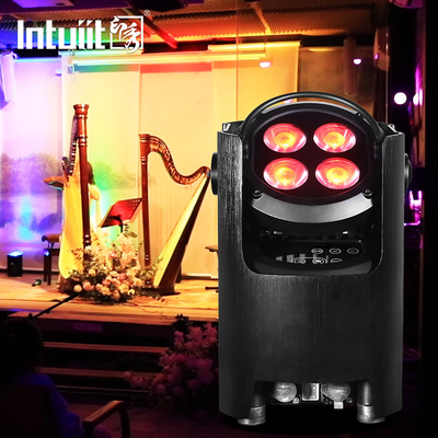IP54 Mini Uplights 4X12W Baterai Spotlight 4 LED Wireless DMX & IR Remote Uplights Disco Club Party Stage Uplight