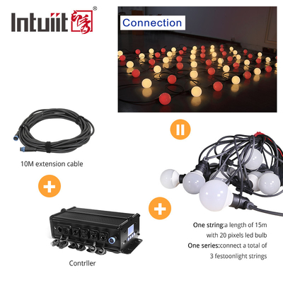 Pencahayaan Liburan Led Bulb String Pixel Led Light Waterproof Dmx Rgbw Multi Color String Natal Led Bulb String Light