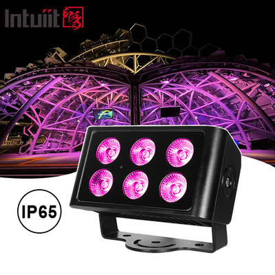6x5W 4pcs LED Beads Outdoor Square IP65 Waterproof DMX Stage Light Lampu Banjir RGBW 4 In 1