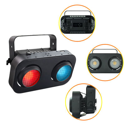 200W RGB 2IN1 DMX COB Par 2x100W 2 Mata Lampu LED Audience Blinder 2 Mata Putih Hangat Dingin Lampu Cob Audience untuk Pernikahan Bar