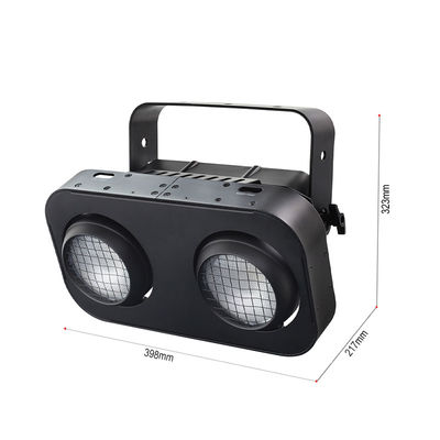 2 Mata LED Blinder Strobe Cuci DJ Lampu sorot DMX 200W Cool Warm Putih Pencahayaan penonton untuk tempat gereja