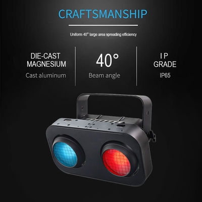 Outdoor LED COB Blinder Light 2x90W RGB Amber Warm White IP65 Waterproof Stage Strobe Lighting DMX512 untuk teater pertunjukan profesional