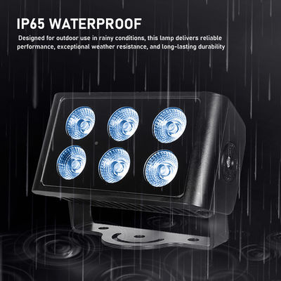 Lampu Sorot Luar Ruangan LED RGBW Persegi Tahan Air 6x5W Ip65 Lampu Sorot LED Persegi Dekoratif Lanskap Taman Luar Ruangan