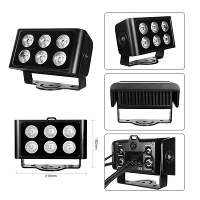 Lampu Sorot Luar Ruangan LED RGBW Persegi Tahan Air 6x5W Ip65 Lampu Sorot LED Persegi Dekoratif Lanskap Taman Luar Ruangan