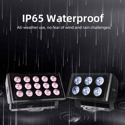 Lampu Sorot LED Outdoor 15x5W RGBW 4-in-1 IP65 — DMX512 Tahan Air Sinar Lebar untuk Penerangan Taman, Panggung & Bangunan