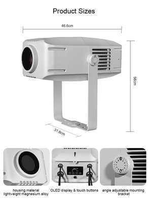 200W Waterproof Ip65 Outdoor Indoor Custom Advertising Gobo Led Zoom logo Proyektor Lampu