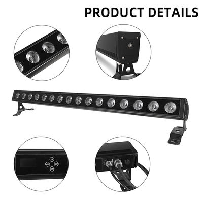 Lampu Dinding Warna-warni 16*5W IP65 Lampu Sorot Dinding Luar Ruangan Dekoratif Led Linear Eksterior Pencahayaan Bangunan RGB Lampu Garis Teknik