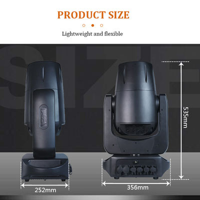 Sumber Cahaya Laser 100W Prisma Tahap Disesuaikan Sinar Laser 100w DMX512 Terkontrol Lampu Bergerak Kepala Lampu Laser IP66