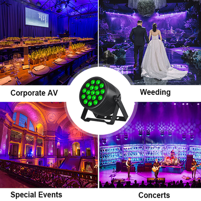 18x20 Waterproof DMX Led Par Can RGBWA UV untuk Acara Pertunjukan Konser Pernikahan Teater Luar Ruangan
