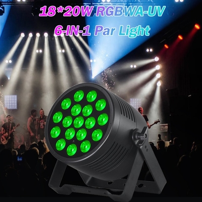 18x20 Waterproof DMX Led Par Can RGBWA UV untuk Acara Pertunjukan Konser Pernikahan Teater Luar Ruangan