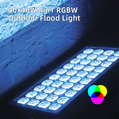 Lampu Panggung Kota LED RGBW 40x10W IP65 Lampu Sorot Proyeksi Bangunan Luar Ruangan Pencahayaan Arsitektur