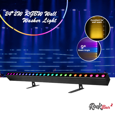 Pembersih Lampu IP20 DMX512 Advanced Smart Music Solution 24*2W RGBW LED Lampu Bar Linear Wall Washer