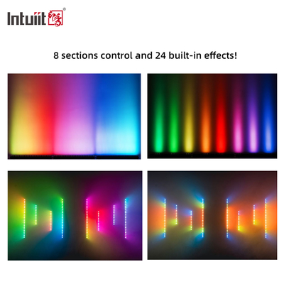 IP20 24x2W RGBW 4in1 Baterai nirkabel Smart kontrol suara aktif LED Wall Washer Bar Light