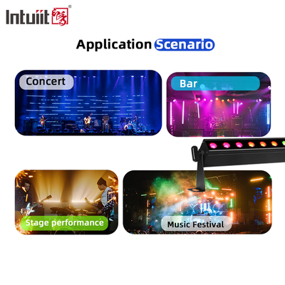 IP20 24x2W RGBW 4in1 Baterai nirkabel Smart kontrol suara aktif LED Wall Washer Bar Light