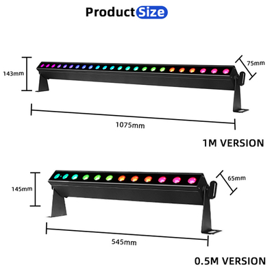 IP20 24x2W RGBW 4in1 Baterai nirkabel Smart kontrol suara aktif LED Wall Washer Bar Light