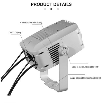 100W Logo Gobo Proyektor Lampu IP65 Outdoor DMX512 Proyeksi Pola Khusus untuk Iklan, Bangunan & Acara