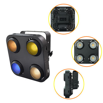 Lampu Blinder COB LED 4 Mata 4X90W RGB Lampu Panggung Kontrol Piksel DMX512 Strobo Blinder Panggung Amber Putih Hangat untuk Pesta Acara