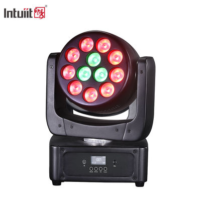 12x8W RGBW LED Bergerak Head Wash Stage Light Disco Party Beam Effect DMX Control untuk Taman Hiburan Malam