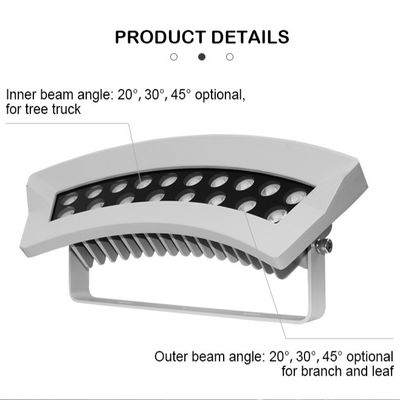 Lampu Sorot LED 36W dengan Fitur Perubahan Warna untuk Penerangan Pohon Luar Ruangan IP65 Badan Lampu Aluminium Catu Daya AC