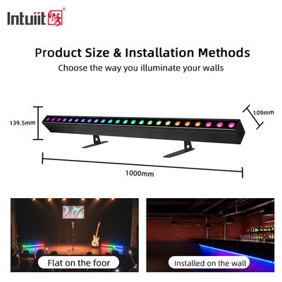 Pencuci Dinding LED RGB 24*2W 1M IP65 Kontrol Suara DMX RGBW Bar Pencahayaan untuk Pesta Pernikahan dengan Pengontrol Jarak Jauh