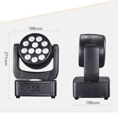 12x8W RGBW LED Bergerak Head Wash Stage Light Disco Party Beam Effect DMX Control untuk Taman Hiburan Malam