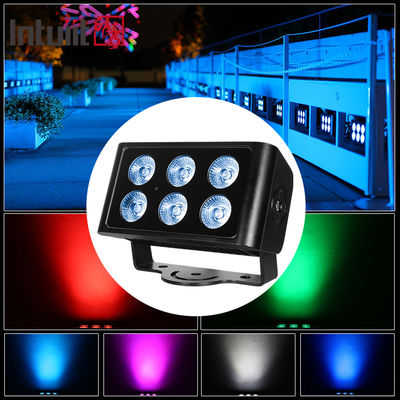 Outdoor 6x5W RGBW 4in1 LED Flood Light IP65 Waterproof DMX512 Arsitektur Wash Light Wall Washer untuk Bangunan Taman Fasad