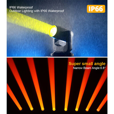 IP66 Waterproof 100W CMY Laser Moving Head Light Ultra Narrow 0.8 Degree Beam Angle Lampu panggung luar ruangan DMX512