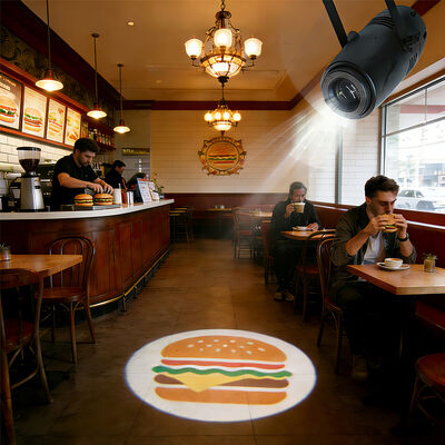 Logo Proyektor Gobo Desain LED 40W Lampu Iklan