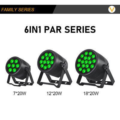 Par LED Luar Ruangan IP65 Par Led Tahan Air 12x20w RGBWA UV 6IN1 DMX Lampu Par Led
