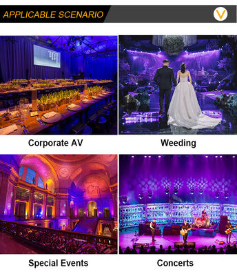 Lampu Par LED 12x20W RGBWA-UV 6 in 1 Flat Par Panggung LED untuk Pesta Pernikahan Disko Pertunjukan Bar Acara Tarian