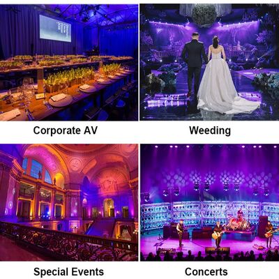 LED 7/12/18X20W Rgbwa Uv 6In1 Waterproof DMX 512 Led Par Light untuk Proyek Luar Ruang