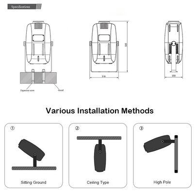 Lampu Efek Air LED Arsitektur Lanskap Luar Ruangan Tahan Air IP65 Profesional 400W
