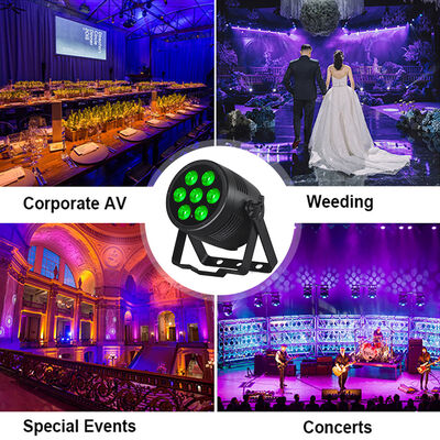 LED 7*20W RGBWA-UV 6-IN 1IP65 Waterproof Par Lampu MX Control Outdoor Stage Par Light untuk taman hiburan