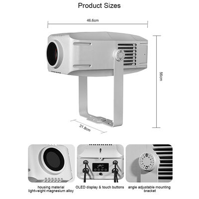 LED Gobo Projector Light 400W Rotating Logo Image Projector DMX512 Pencahayaan panggung untuk acara pameran pertunjukan profesional