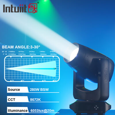 Lampu Moving Head LED 280W BSW 3in1 Beam Spot Wash untuk Panggung Pertunjukan Klub Malam