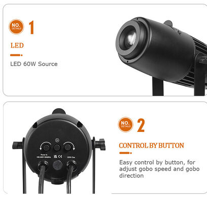 Custom Logo Projector Light Outdoor Waterproof Gobo Projector 60W LED Lampu Iklan untuk Merek Bisnis