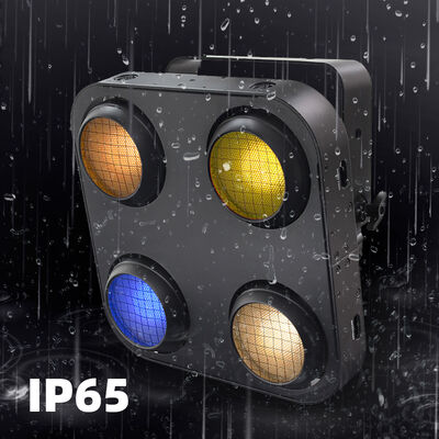 Lampu Blinder COB LED 4 Mata 4X90W RGB Lampu Panggung Kontrol Piksel DMX512 Strobo Blinder Panggung Amber Putih Hangat untuk Pesta Acara