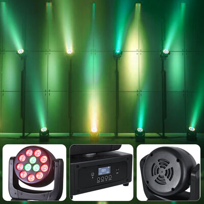 Harga Pabrik Kepala Bergerak LED Mini 12X8W RGBW 4in1 Lampu Panggung Cuci DMX512 Suara Aktif untuk Acara Kecil Lampu DJ Pesta Disko